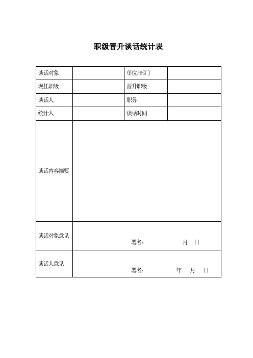 职级晋升谈话记录表