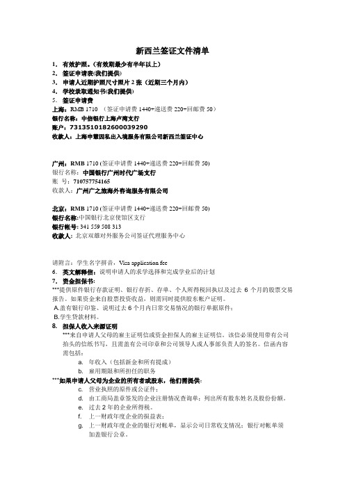 New Zealand Visa List