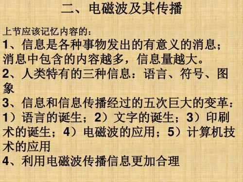 电磁波及其传播PPT学习课件