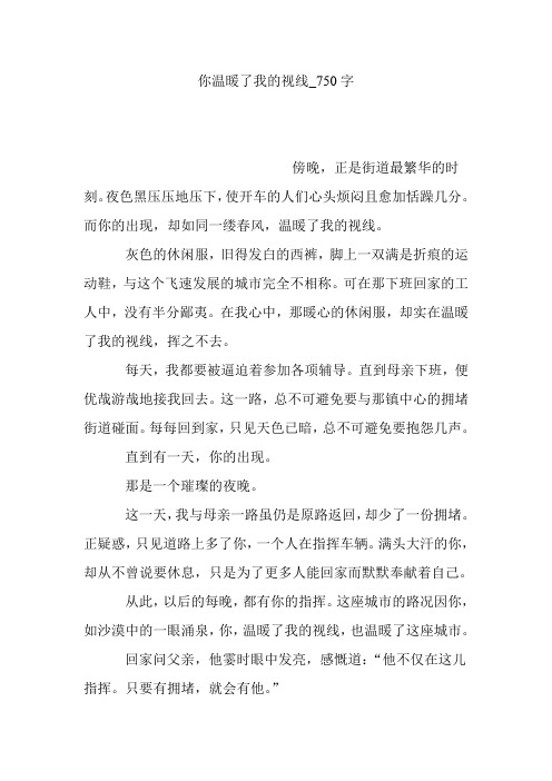 你温暖了我的视线_750字