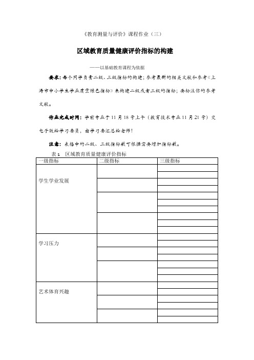 《教育测量与评价》课程作业(三)