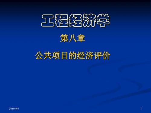 第八章-公共项目的经济评价