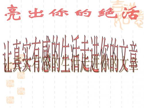写作《说真话,抒真情》ppt