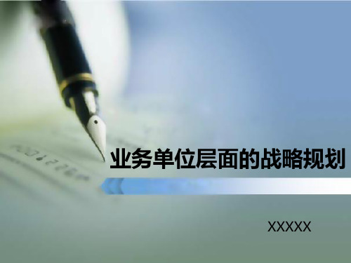 业务单位层面的战略规划