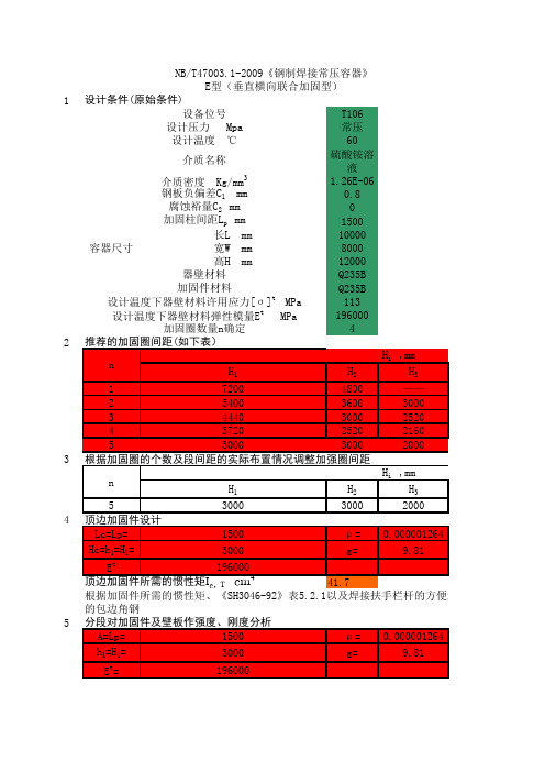 矩形容器计算