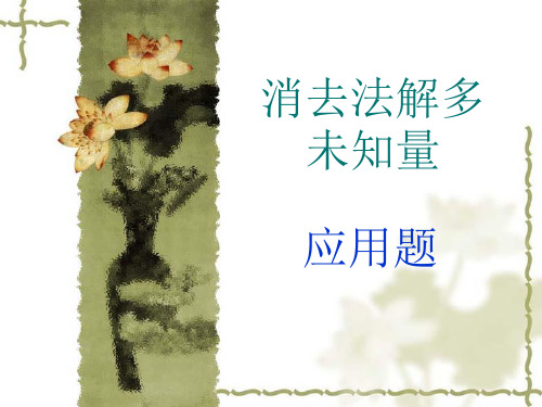 消去法解多未知量应用题PPT