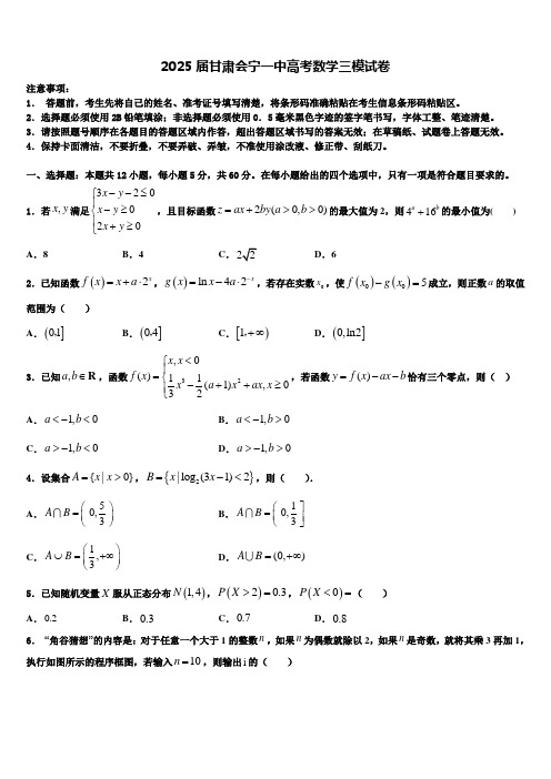 2025届甘肃会宁一中高考数学三模试卷含解析
