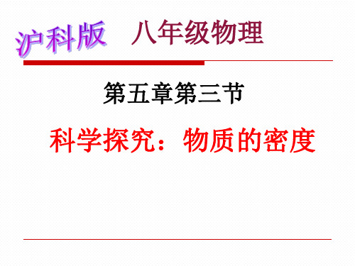 沪科版物理八年级全一册5.3科学探究：物质的密度 课件