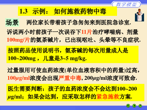 数学模型如何施救药物中毒ppt课件