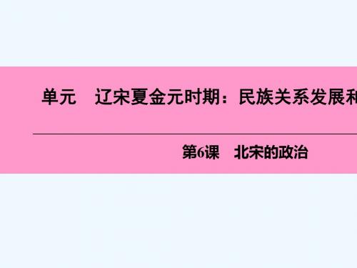 七年级历史下册 第二单元 辽宋夏金元时期 民族关系发展和社会变化 第6课 北宋的政治 新人教版