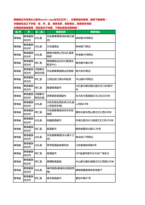 2020新版青海省黄南藏族自治州酒水批发工商企业公司商家名录名单联系电话号码地址大全22家