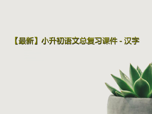 【最新】小升初语文总复习课件 - 汉字共39页