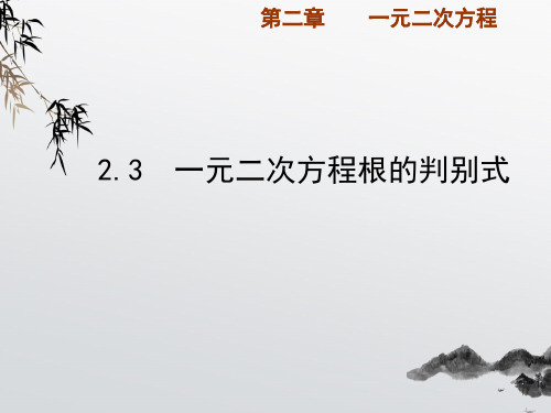 《一元二次方程根的判别式》PPT课件 (公开课获奖)2022年湘教版 (2)