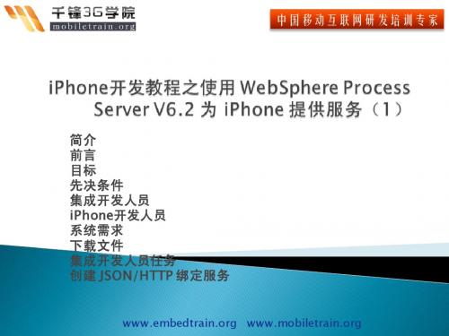 iPhone开发教程之使用 WebSphere Process Server V6.2 为 iPhone 提供服务(1)