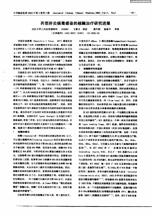丙型肝炎病毒感染的核酶治疗研究进展