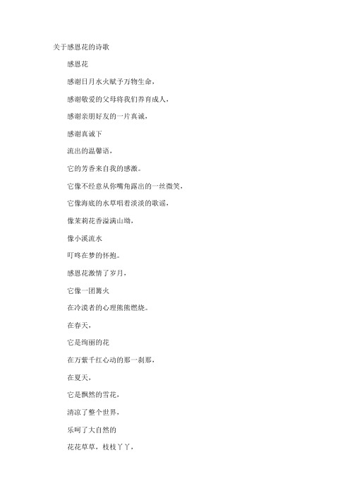 感恩花的诗歌