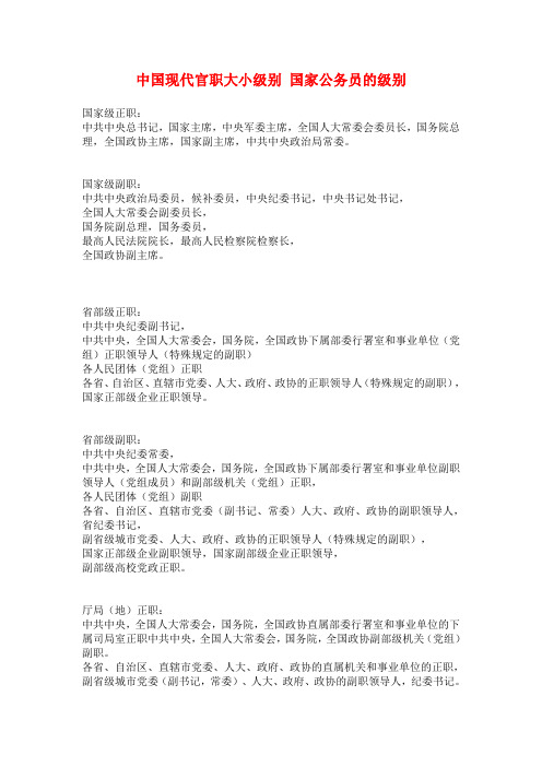 中国官职