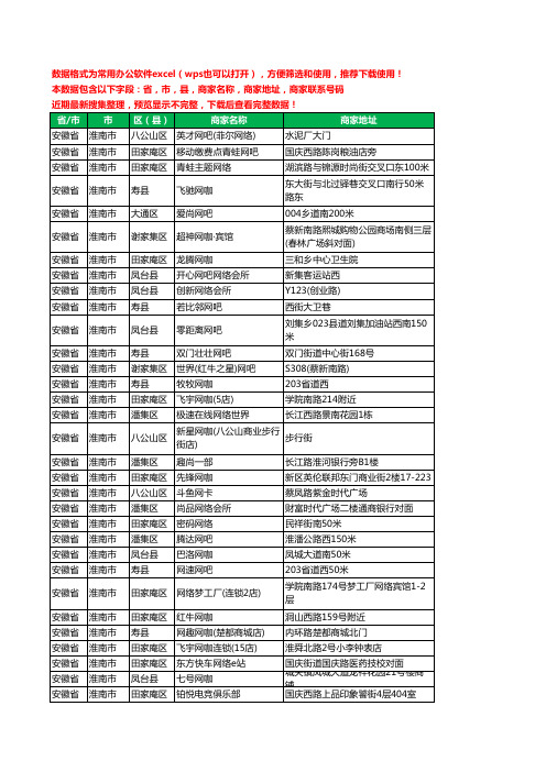 2020新版安徽省淮南市网吧工商企业公司商家名录名单黄页联系电话号码地址大全185家