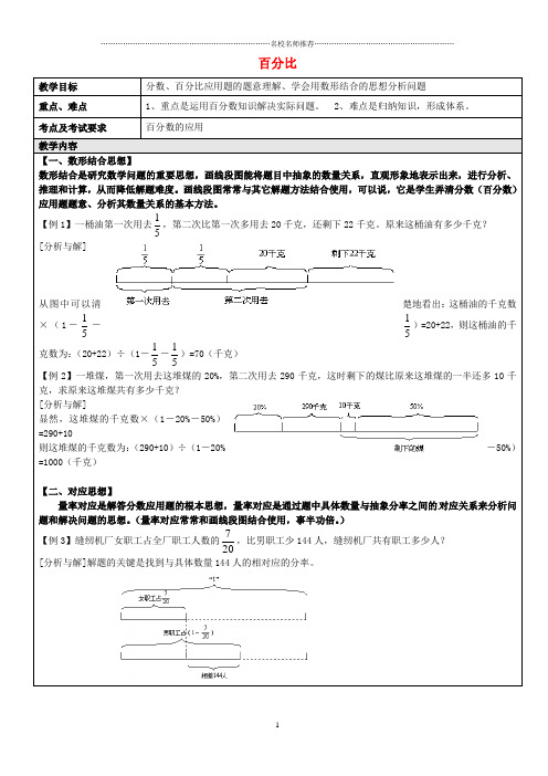 小学六年级数学上册 第三章 第2节 百分比名师公开课优质教案 沪教版五四制