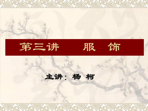 中国文化概论服饰