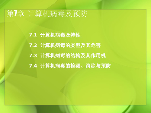 计算机网络安全技术-计算机病毒及预防
