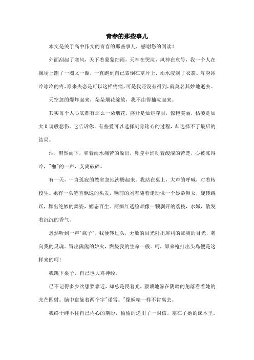 青春的那些事儿_高中作文_1
