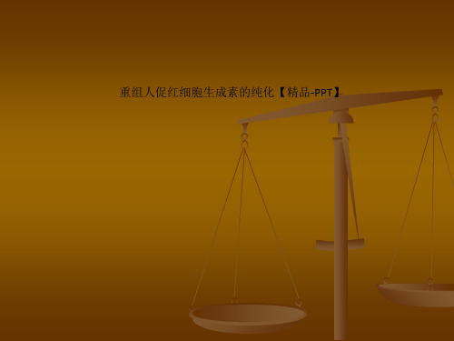 重组人促红细胞生成素的纯化【精品-PPT】