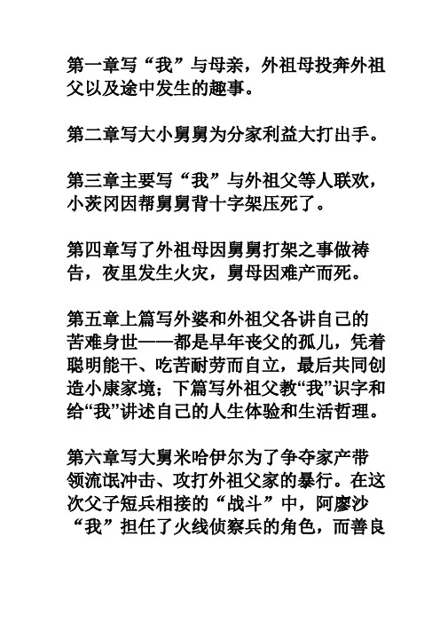 《童年》13章节概述
