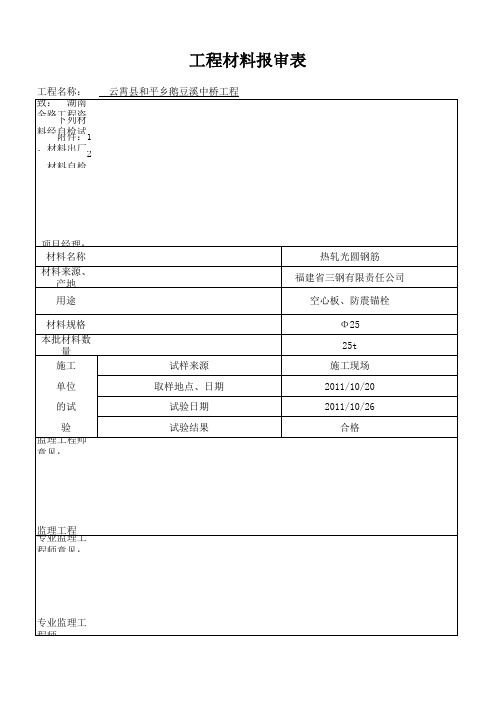 25带肋钢筋报审