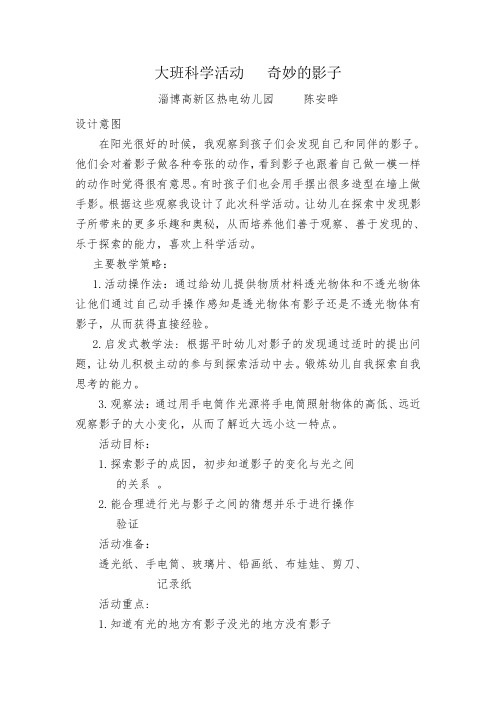 幼儿园教案：奇妙的影子 (3)