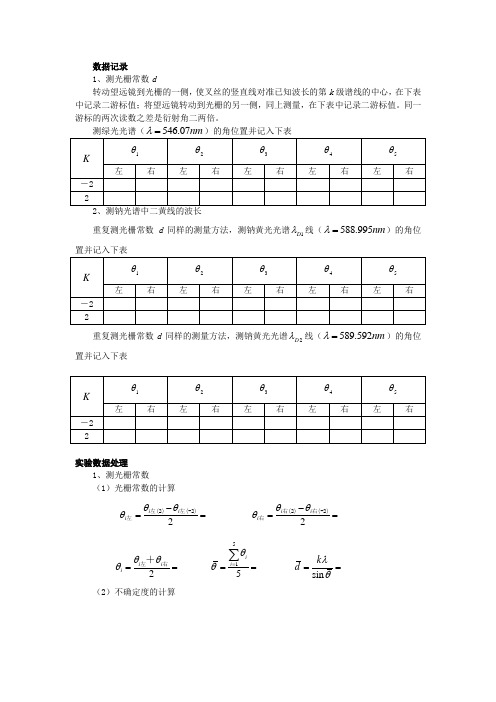 光栅数据记录