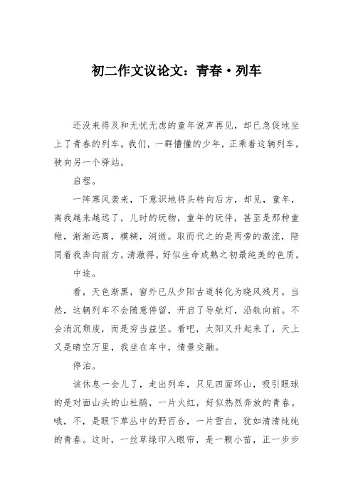 初二作文议论文：青春·列车