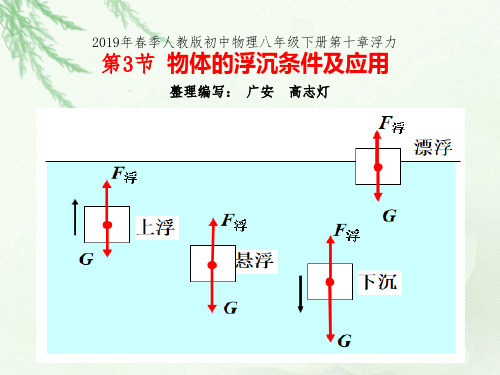 2019年春季人教版初中物理八年级下册第十章浮力第3节物体的浮沉条件及应用课件(共36张ppt)