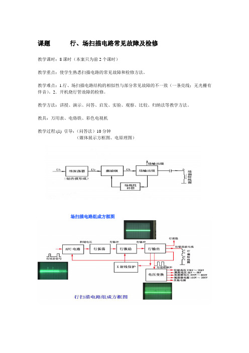 场扫描电路常见故障及检修