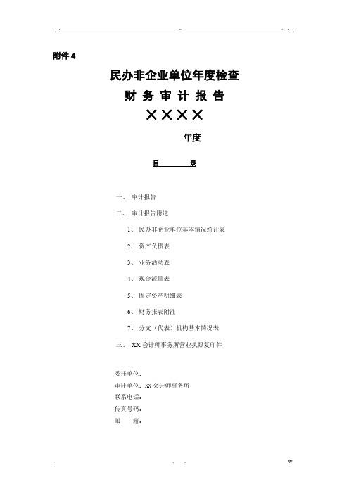 民办非企业单位年度检查财务审计报告(模板)