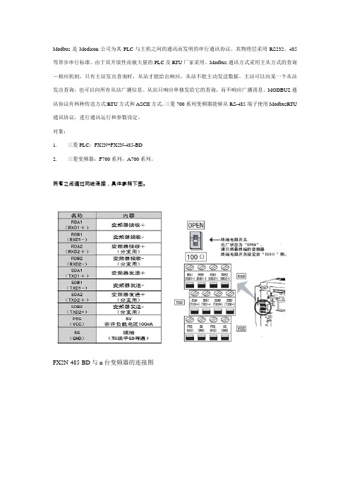三菱FX3U 与ModbusRTU协议通讯