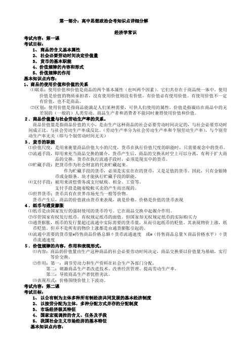 人教版高中政治复习资料[全套]