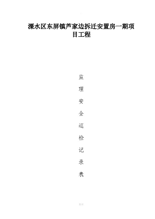 监理现场安全巡检记录表---范本