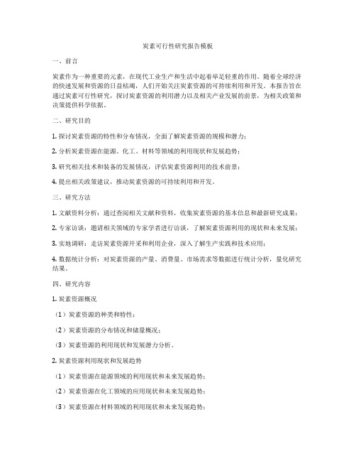炭素可行性研究报告模板