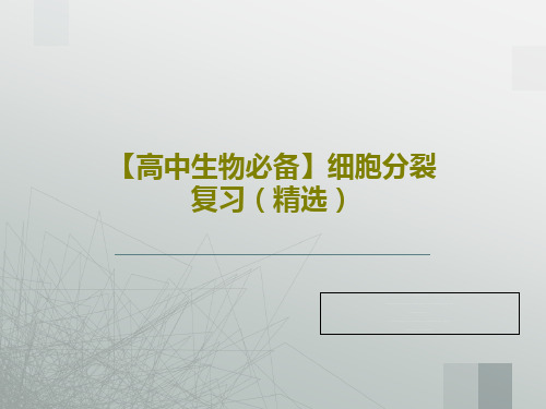 【高中生物必备】细胞分裂复习(精选)PPT共24页