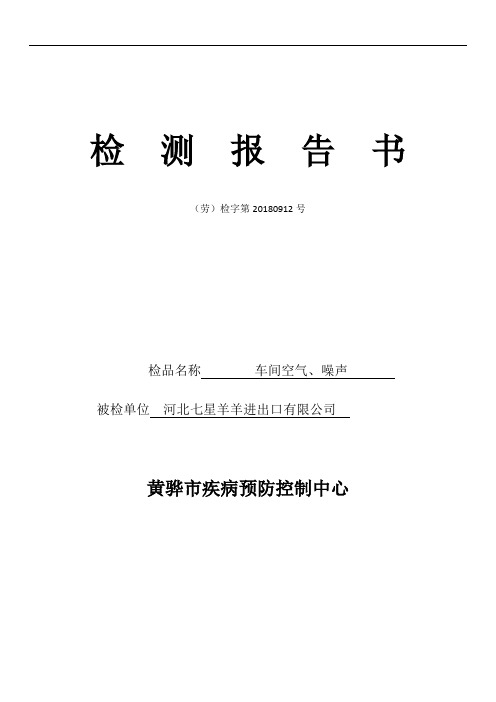 车间空气、噪声检测报告