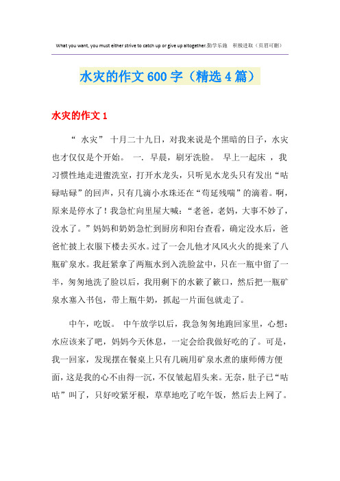 水灾的作文600字(精选4篇)