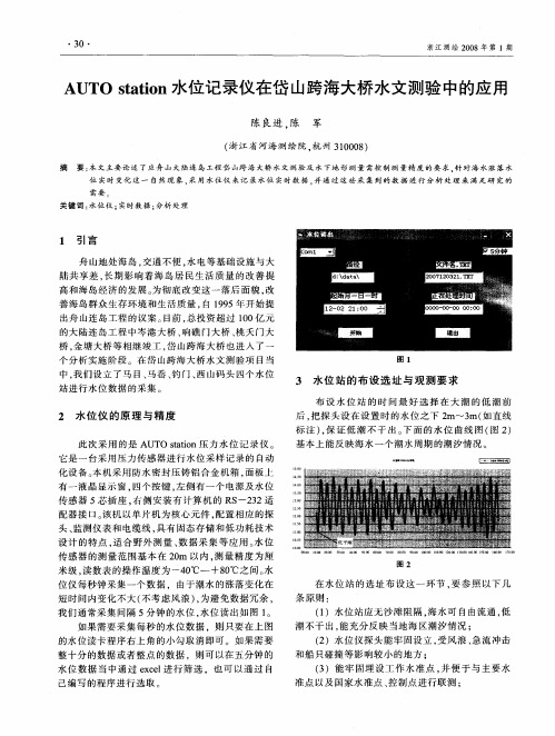 AUTOstation水位记录仪在岱山跨海大桥水文测验中的应用