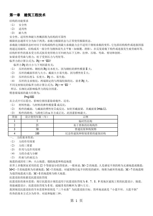 2019一级建筑书重点共16页
