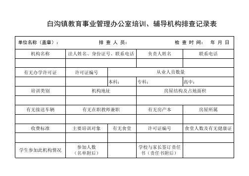 培训机构排查表1