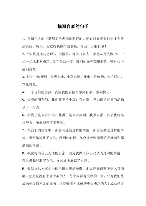 描写自豪的句子