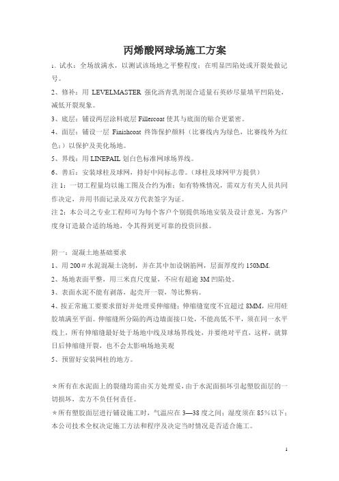 丙烯酸施工工艺