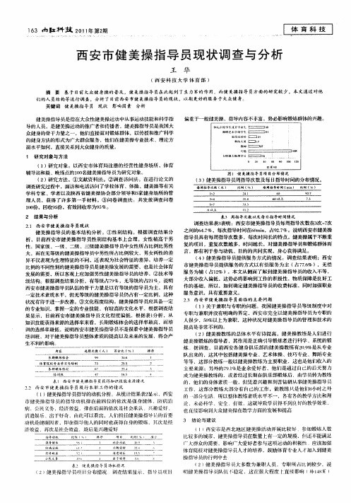 西安市健美操指导员现状调查与分析