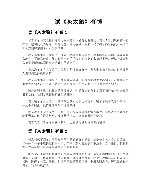 读《灰太狼》有感