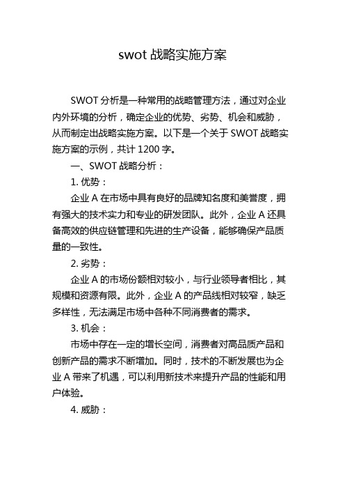 swot战略实施方案